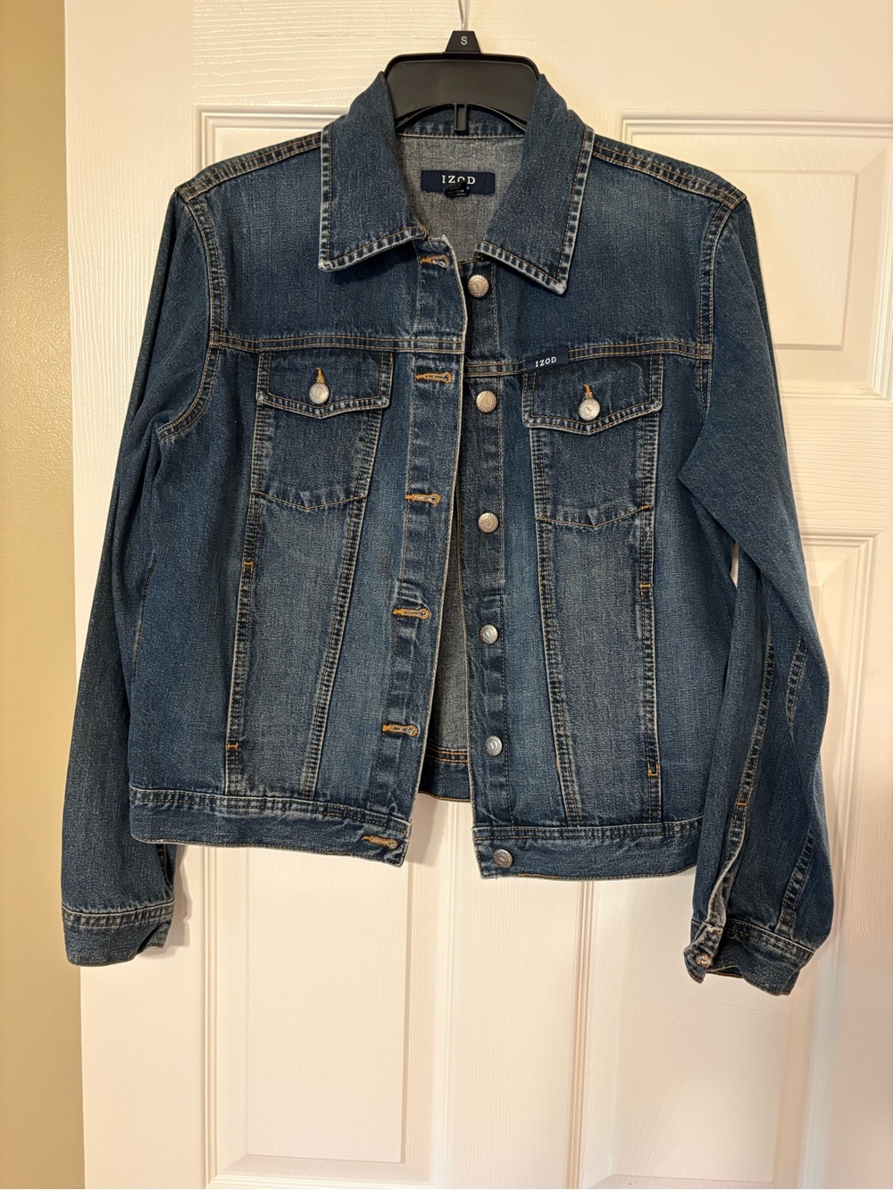 Izod Women's Dark Blue Denim Trucker Jacket